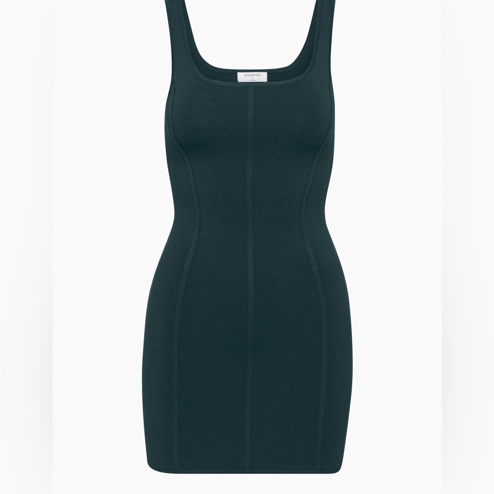 Aritzia Babaton Sculpt Knit Bustier Mini Dress Green